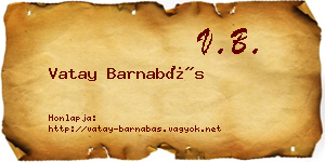 Vatay Barnabás névjegykártya